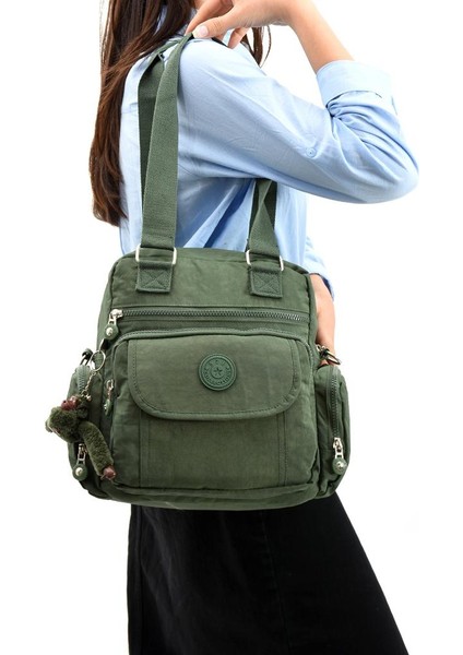 Omuz Çantası Çapraz Uzun Askılı Çok Cepli 30*25 cm Yağmur Geçirmez Içi Astarlı Klinkır Kumaş