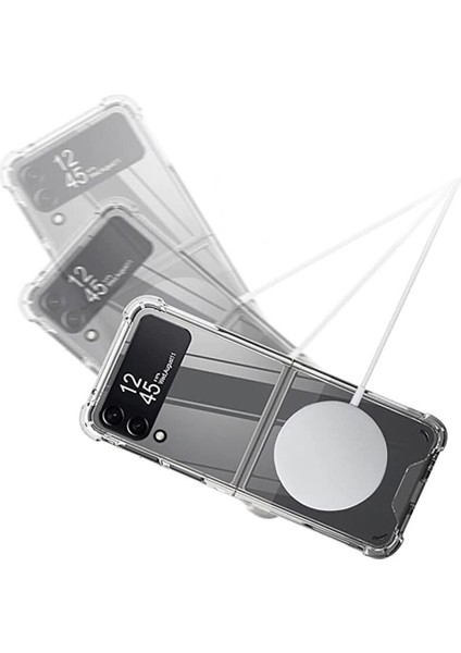Samsung Galaxy Z Flip4 Kılıf Magsafe Özellikli Şeffaf Silikon Kapak fırsatları