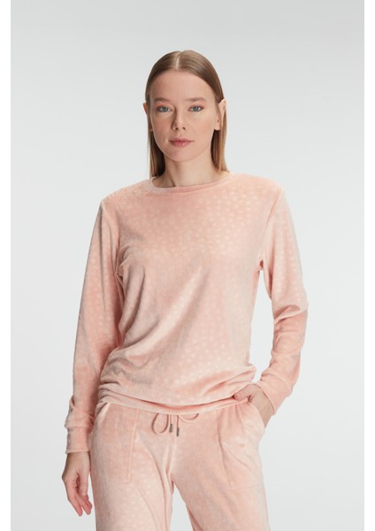 Bayan Uzun Kol Sweatshirt ve Pantolon Takım Pijama Takımı 11230