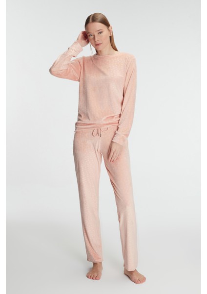 Bayan Uzun Kol Sweatshirt ve Pantolon Takım Pijama Takımı 11230