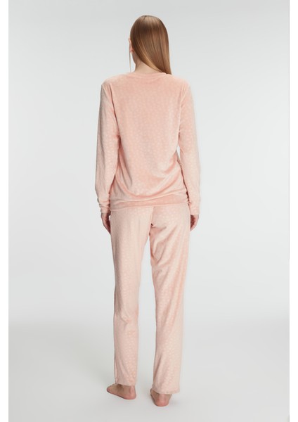 Bayan Uzun Kol Sweatshirt ve Pantolon Takım Pijama Takımı 11230