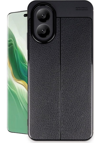 Oppo A38 Kılıf Auto Focus Deri Desen Silikon Kapak