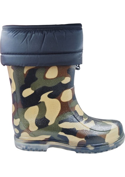 Kamuflaj Desenli Yünlü Su Geçirmez Çizme -30 Derece Kadar Dayanaklı Avcı & Balıkçı Çizmesi