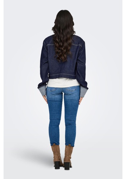 15332367 Onlmercer Ls Fold Up Jacket Red Dnm Rea Kadın Jean Jean Ceket fiyatları