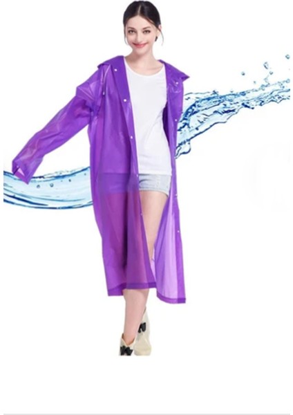 Rüzgar Geçirmez Kapüşonlu Yağmurluk Eva Yağmurluk