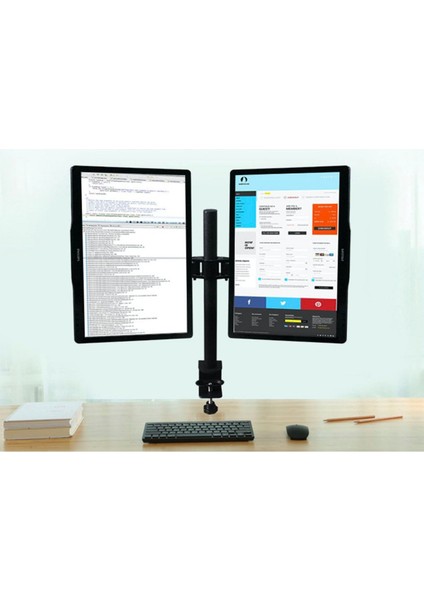 LCD Monıtör 2li LED Tv Full Hareketli Çelik Masa Tutucu