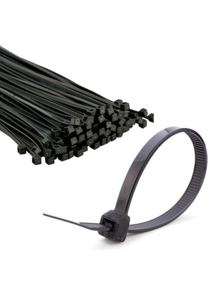 Plastik Cırt Kelepçe Siyah Kablo Bağı Kablo Klipsi Plastik Kelepçe 3.6X370Mm 37Cm (100 Adet)