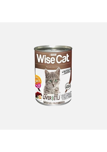 Wise Cat Ciğerli Konserve Kedi Maması 415GR