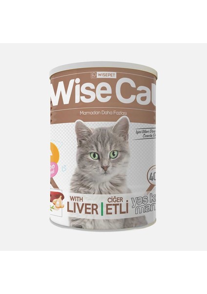 Wise Cat Ciğerli Konserve Kedi Maması 415GR