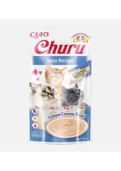 Churu Cream Ton Balıklı Kedi Ödül Kreması 4 x 14 gr