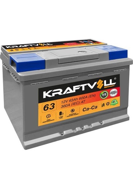 Aku 12V 63 Ah 600A Start Stop Efb L2T (175 X 242 X 190 )