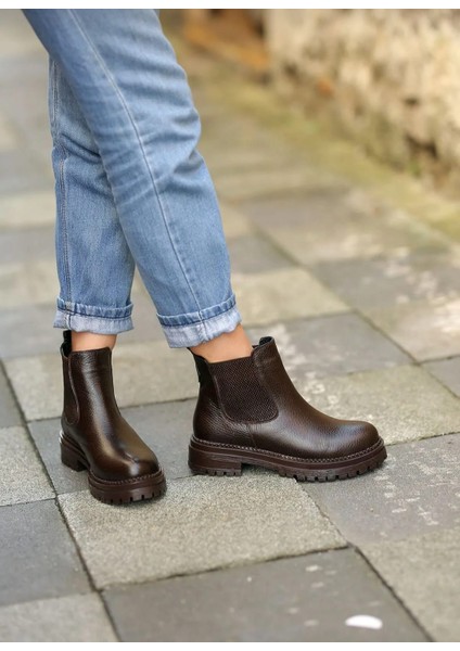 Chelsea Kahverengi Gerçek Deri Ortopedik Bot modelleri