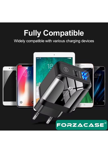 Çift Girişli 18W Usb-C Güç Adaptörü Apple Ios Android Uyumlu Pd Adaptör - FC693