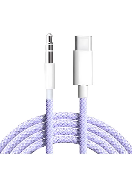 Örgülü Type-C To 3.5 mm Aux Çevirici Ses Aktarım Kablosu 1m - FC695