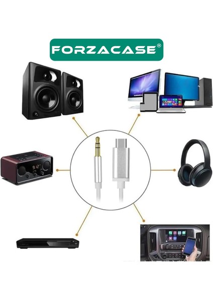Örgülü Type-C To 3.5 mm Aux Çevirici Ses Aktarım Kablosu 1m - FC695 fırsatları