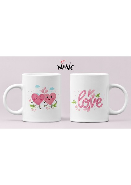 Love Aşk Kalp Temalı Hediyelik Baskılı Kupa Bardak modelleri