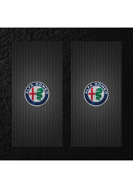 Modifiye Fabrikası Araç Kapı Direği Kaplama Folyosu Uv Baskılı 2'Li Set 50X24 Cm Alfa Romeo