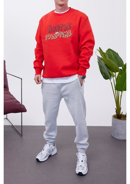Hustle Kırmızı Sweatshirt