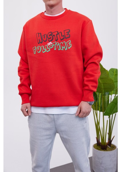 Hustle Kırmızı Sweatshirt modelleri