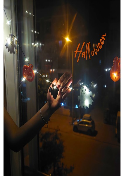 Halloween 6'Lı Yarasa Kabak Hayalet Led Işıklı Dekoratif Süs Cadılar Bayramı Mekan Parti Aksesuar