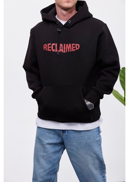 Reclaimed Kapüşonlu Siyah Sweatshirt fiyatları