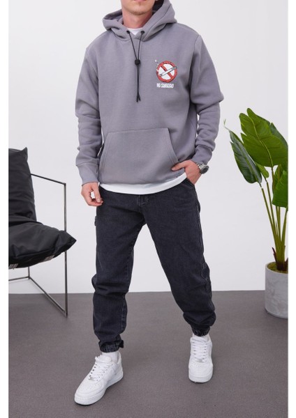 No Smoking Kapüşonlu Gri Sweatshirt fiyatları