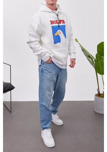 Bolfe Beyaz Kapüşonlu Sweatshirt modelleri