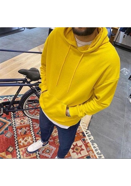 Basic Sarı Sweatshirt