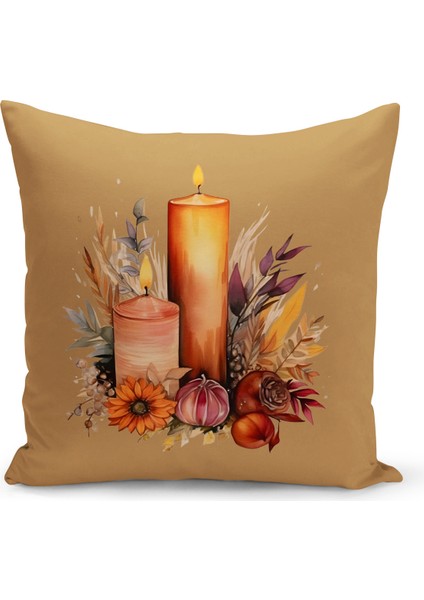 Sonbahar Serisi Çift Tarafı Dijital Baskılı Kırlent Kılıfı (Halloween Autumn Cushion Cover)