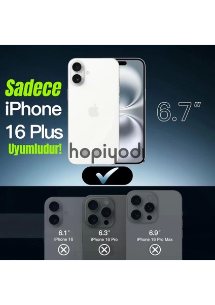Apple Iphone 16 Plus Kılıf Şeffaf Renkli Yumuşak Kamera Koruma Magsafe Şarj Kapak Demre