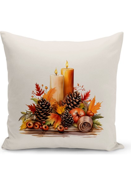 Sonbahar Serisi Çift Tarafı Dijital Baskılı Kırlent Kılıfı (Halloween Autumn Cushion Cover)