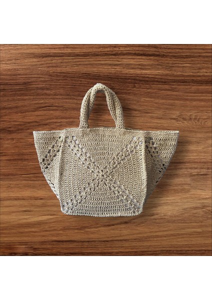 Krem Kağıt Ip El Yapımı Omuz Çantası fiyatları