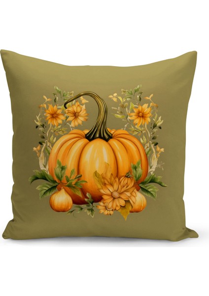 Sonbahar Serisi Çift Tarafı Dijital Baskılı Kırlent Kılıfı (Halloween Autumn Cushion Cover)