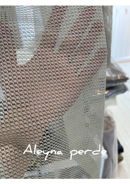 Aleyna Home Taç Vizon Renk File Tül Perde Sık Pile