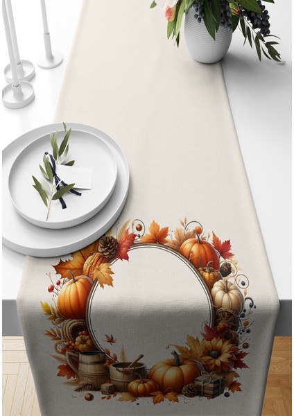 Sonbahar Serisi 140x40 cm Dijital Baskılı Runner