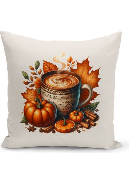 Sonbahar Serisi Çift Tarafı Dijital Baskılı Kırlent Kılıfı (Halloween Autumn Cushion Cover)