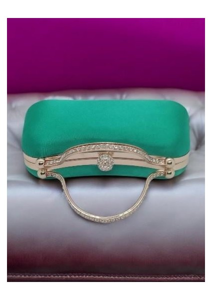 David Rossi Şık Mint Yeşili Clutch Çanta