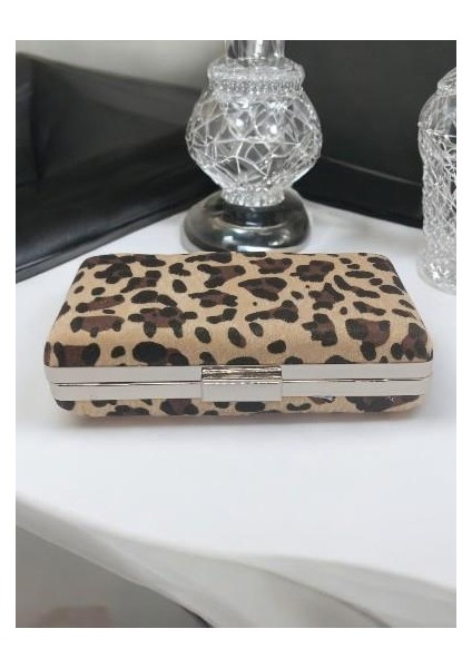 David Rossi Trendy Leopar Desenliclutch Çanta