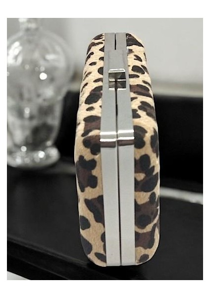 David Rossi Trendy Leopar Desenliclutch Çanta