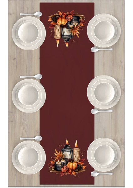 Sonbahar Serisi 140 x 40 cm Dijital Baskılı Runner (Halloween Autumn) fiyatları