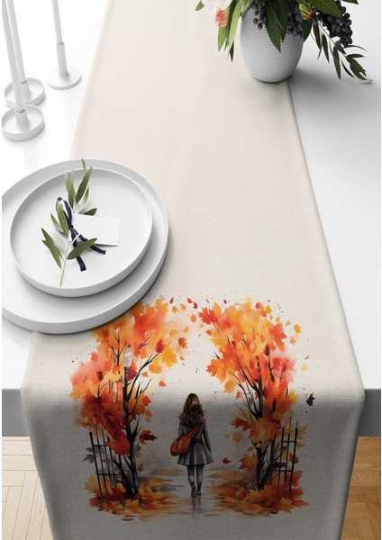 Sonbahar Serisi 140x40 cm Dijital Baskılı Runner