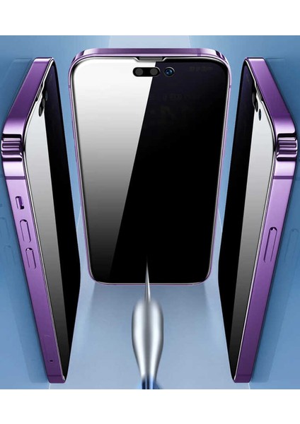 Apple iPhone 16 Pro Kenarları Kırılmaya Dayanıklı 0.3mm Hayalet Kor Privacy Cam Ekran Koruyucu modelleri
