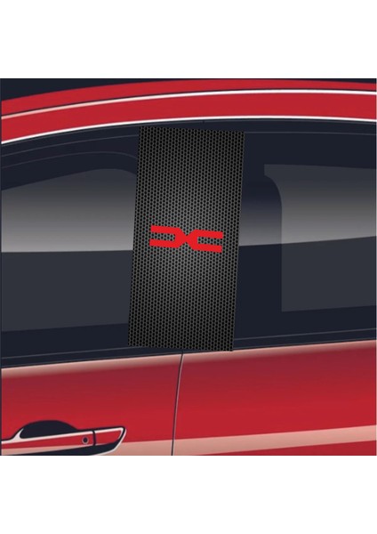 Araç Kapı Direği Kaplama Folyosu Uv Baskılı 2'li Set 50X24 cm Yeni Dacia