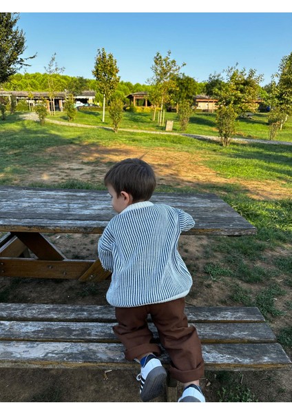 Çizgili Selanik Örgü Oversize Çocuk Triko Kazak (Geniş Kalıptır Lütfen Tam Beden Tercih Ediniz ) fırsatları