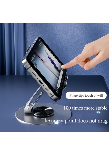 Taşınabilir Katlanabilir 360 Derece Dönebilen Çelik Malzeme Yükselti Ayarlı Telefon ve Tablet Standı