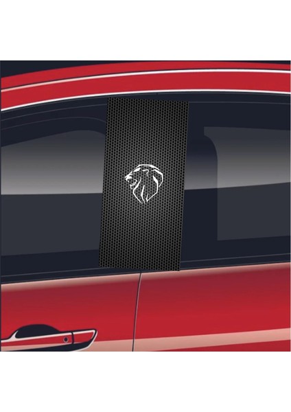 Araç Kapı Direği Kaplama Folyosu Uv Baskılı 2'Li Set 50X24 Cm Yeni Peugeot