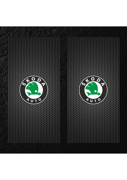 Araç Kapı Direği Kaplama Folyosu Uv Baskılı 2'Li Set 50X24 Cm Skoda