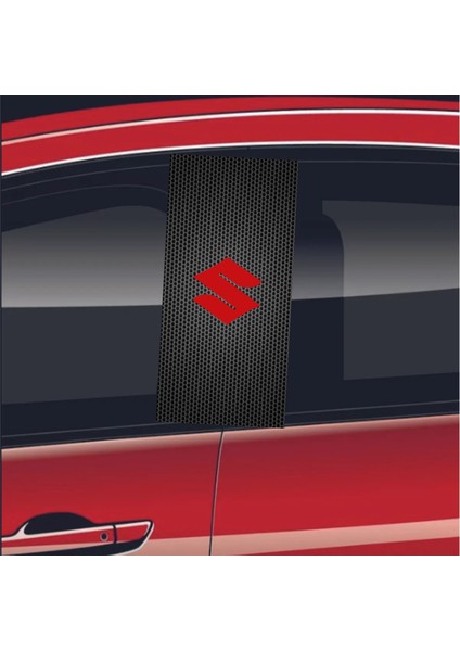 Araç Kapı Direği Kaplama Folyosu Uv Baskılı 2'Li Set 50X24 Cm Suzuki