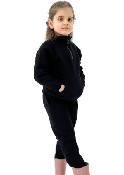 Şardonlu Fermuarlı Çocuk Eşofman Takım Unısex