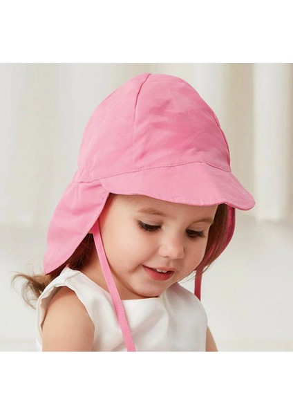 UPF50 + Uv Koruma Cabuk Kuruyan Ayarlanabilir Ince Kumas Bebek Kova Şapka 0-18 Ay Boyun Korumali